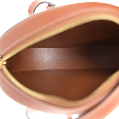 Celine Smooth Calfskin Houndstooth Cuir Small Triomphe Oval Purse Crossbody Tan 5 of 9