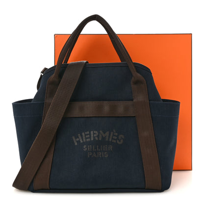 Hermes Canvas The Grooming Bag Bleu Navy Feu 13 of 13