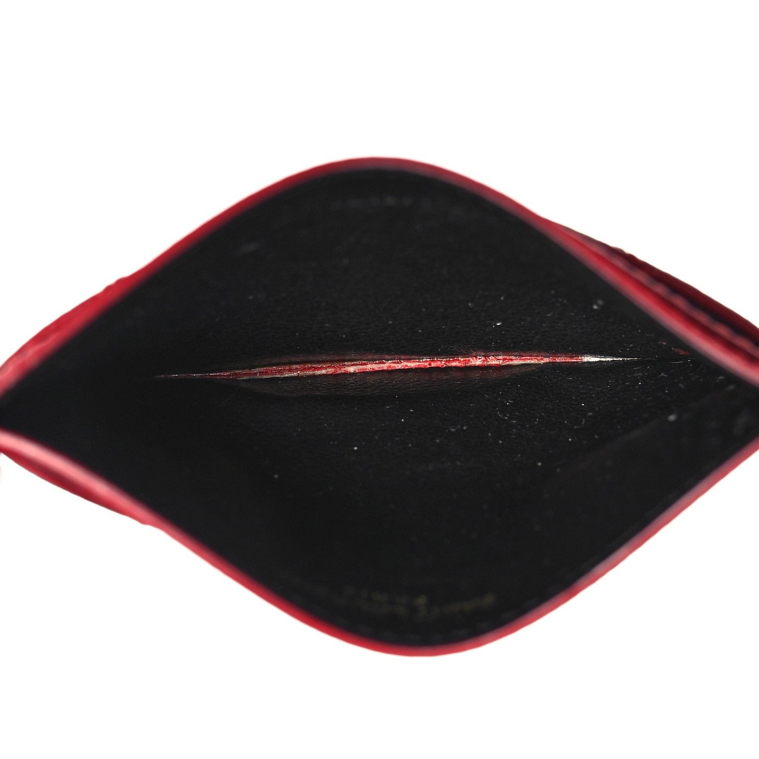 Saint Laurent Grain De Poudre Matelasse Chevron Monogram Credit Card Case Red 5 of 8