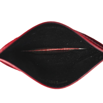 Saint Laurent Grain De Poudre Matelasse Chevron Monogram Credit Card Case Red 5 of 8