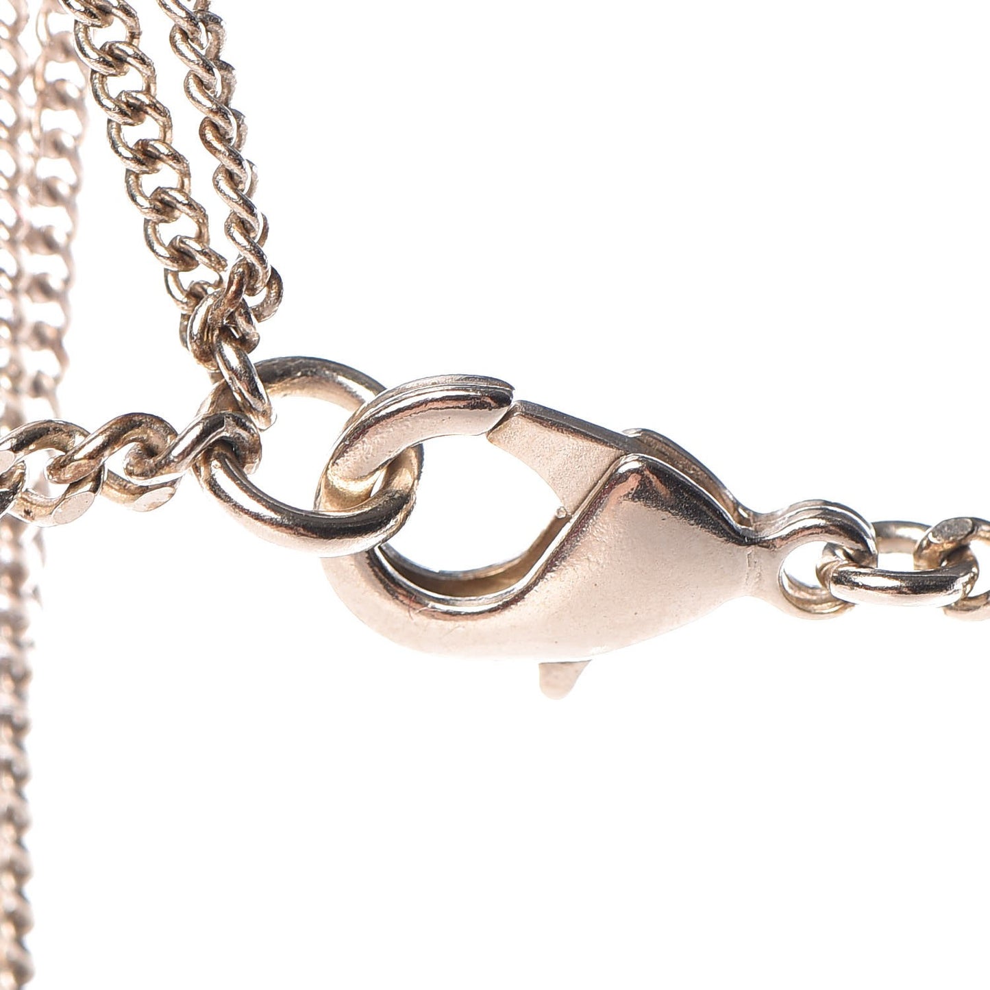 Chain CC Pearl Drop Necklace Gold