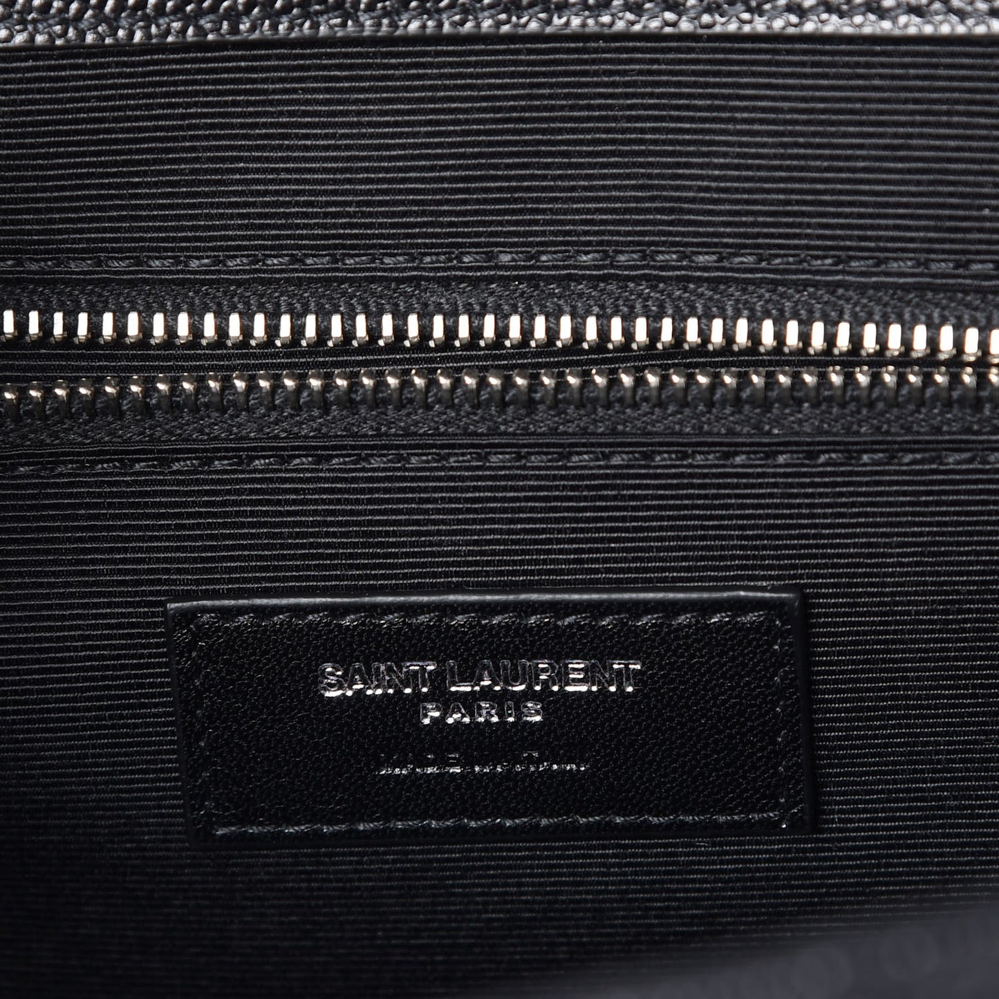 Grain De Poudre Textured Mixed Matelasse Large Triquilt Monogram Satchel Black