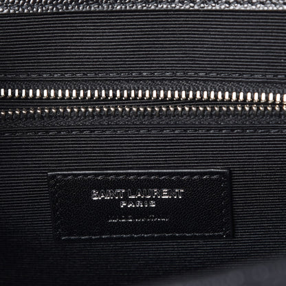 Saint Laurent Grain De Poudre Textured Mixed Matelasse Large Triquilt Monogram Satchel Black 7 of 8