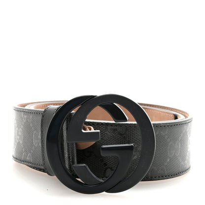 Gucci Imprime Monogram Interlocking G Belt 95 38 Black 1 of 6