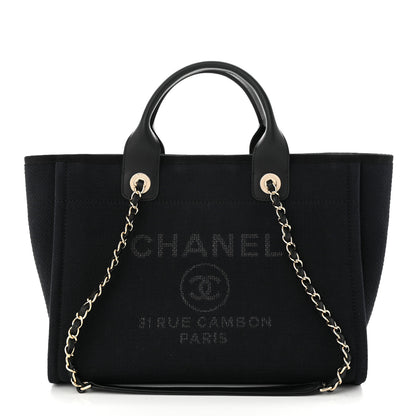 Chanel Mixed Fibers Small Deauville Tote Black 3 of 11