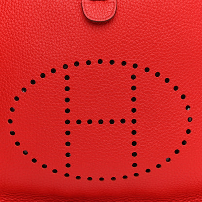 Hermes Taurillon Clemence Evelyne III PM Rouge De Coeur 14 of 21