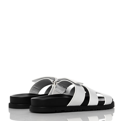 Hermes Calfskin Womens Chypre Sandals 36.5 White 4 of 9