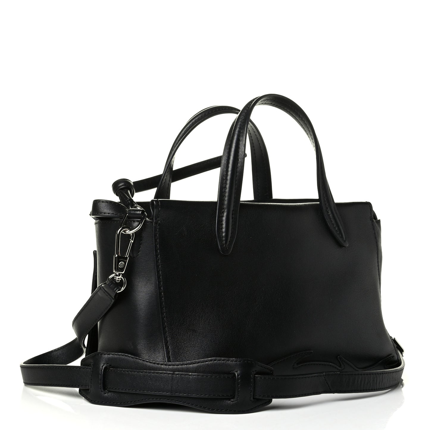 Calfskin Small Ames Patchwork Satchel Black