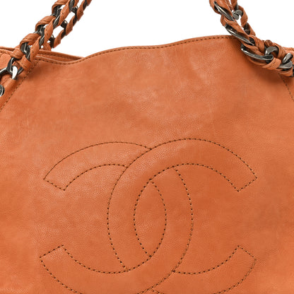 Chanel Calfskin Large East West Modern Chain Tote Dark Beige 8 of 10