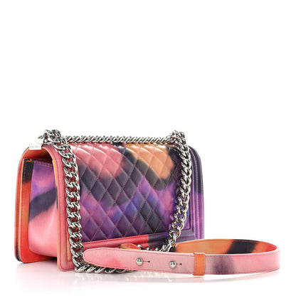 Chanel Printed Lambskin Quilted Medium Flower Power Boy Flap 3 of 11