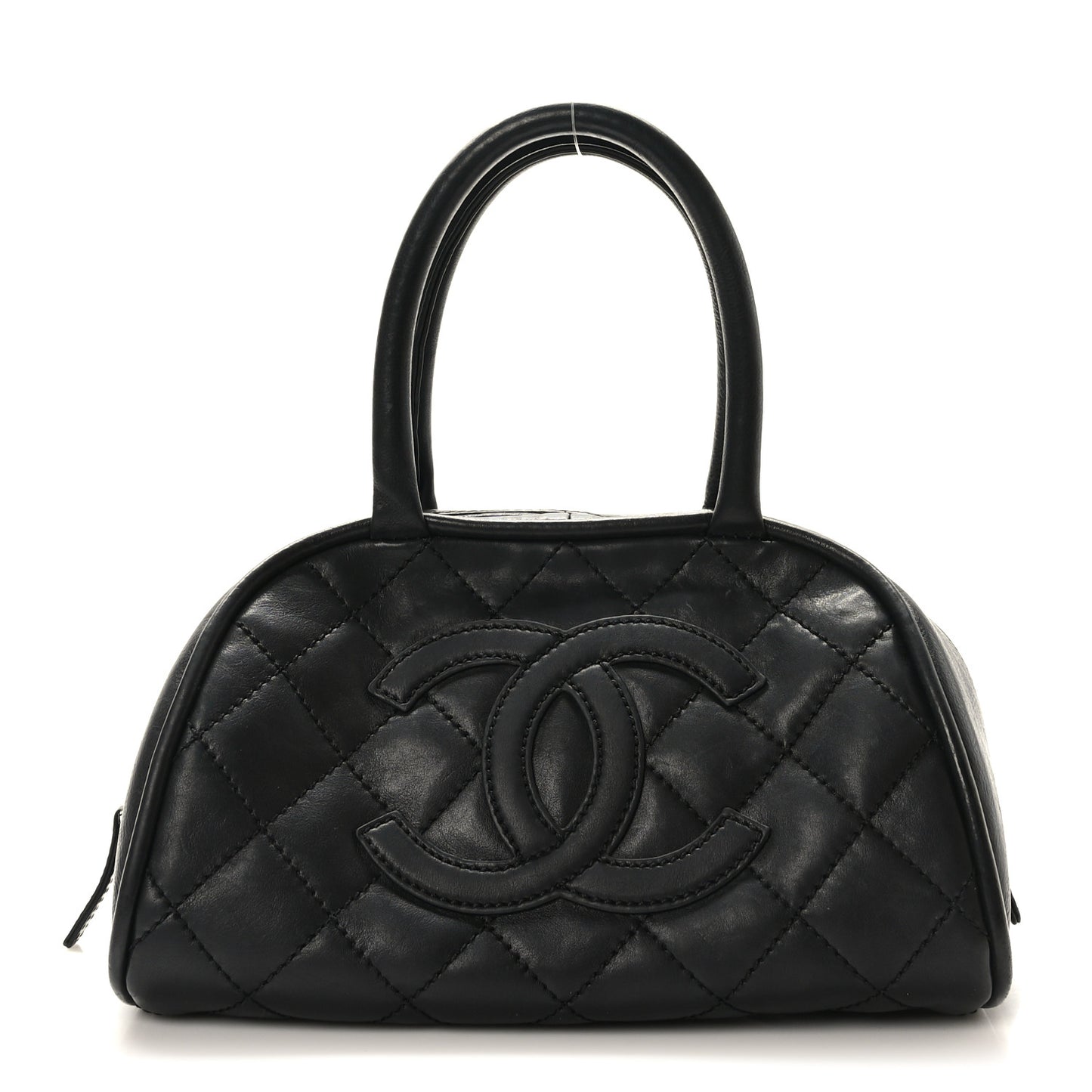 Caviar Quilted Small Bowler Black