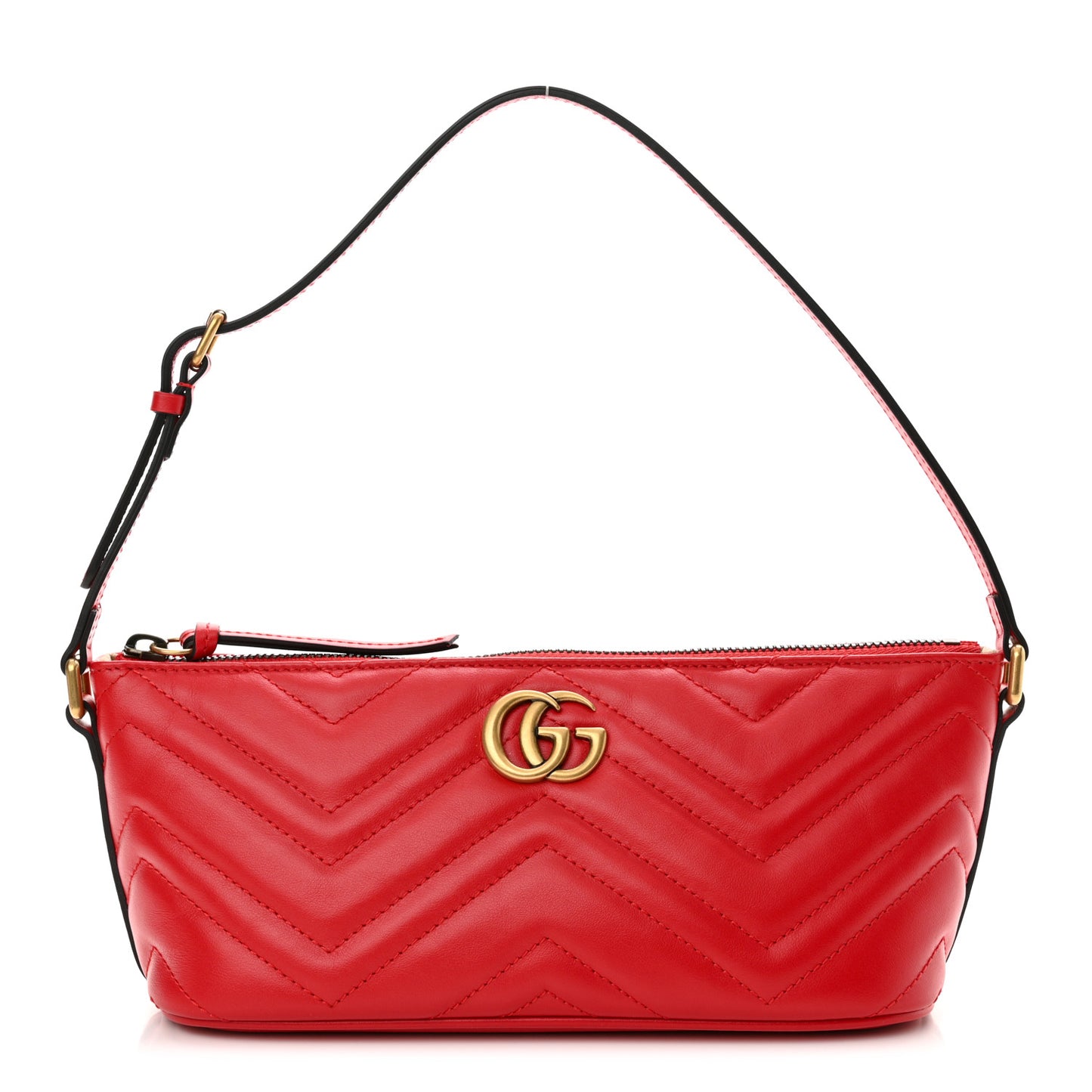 Calfskin Matelasse Chevron GG Marmont Sling Shoulder Bag Rosso