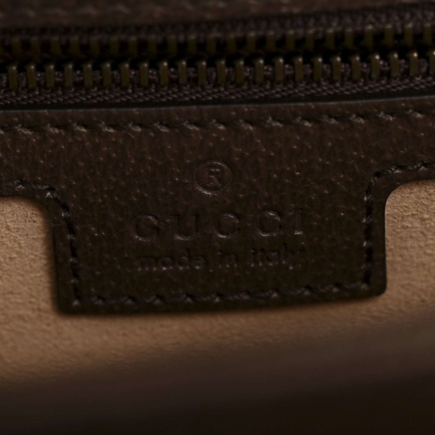 GG Supreme Monogram Textured Dollar Calfskin Web Small Ophidia Padlock Top Handle Bag Beige Ebony New Acero