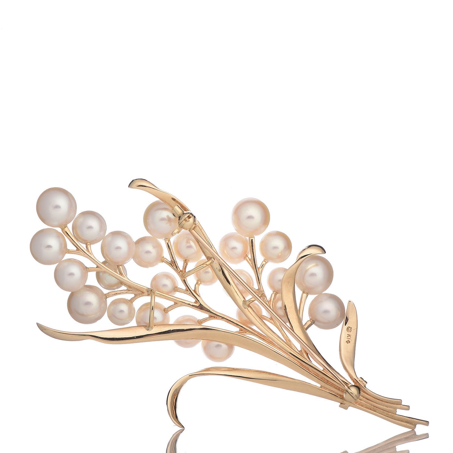 14K Yellow Gold Akoya Pearl 5-7.5mm Brooch