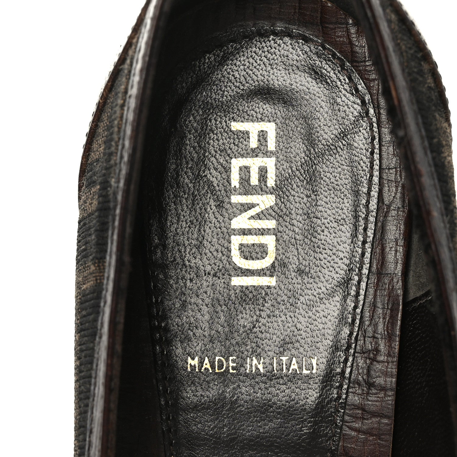 Fendi Zucca Raffia Zeppa Wedge Sandals 37.5 Tobacco 6 of 8