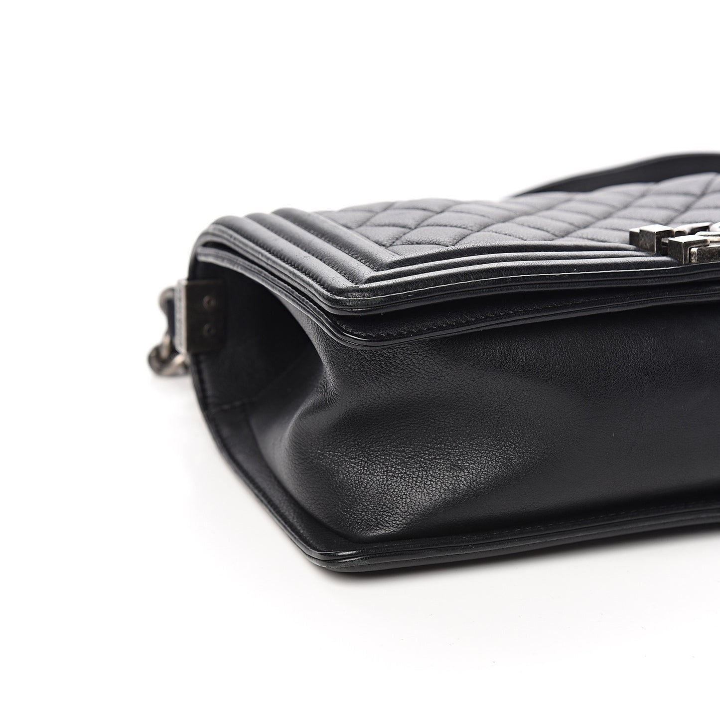 Calfskin Quilted Medium Boy Flap Black