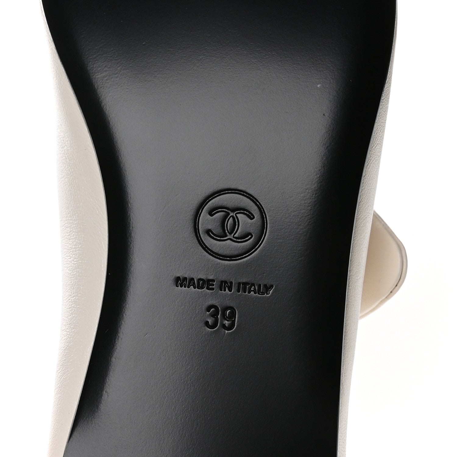 Chanel Lambskin Bow Mary Jane Flats 39 White Black 7 of 8