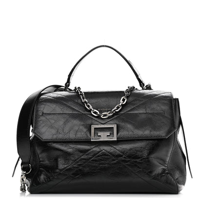 Givenchy Creased Patent Calfskin Medium ID Flap Black 1 of 9