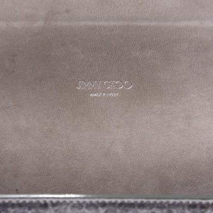 Jimmy Choo Metallic Grainy Calfskin Lockett Petite Shoulder Bag Platinum 6 of 10