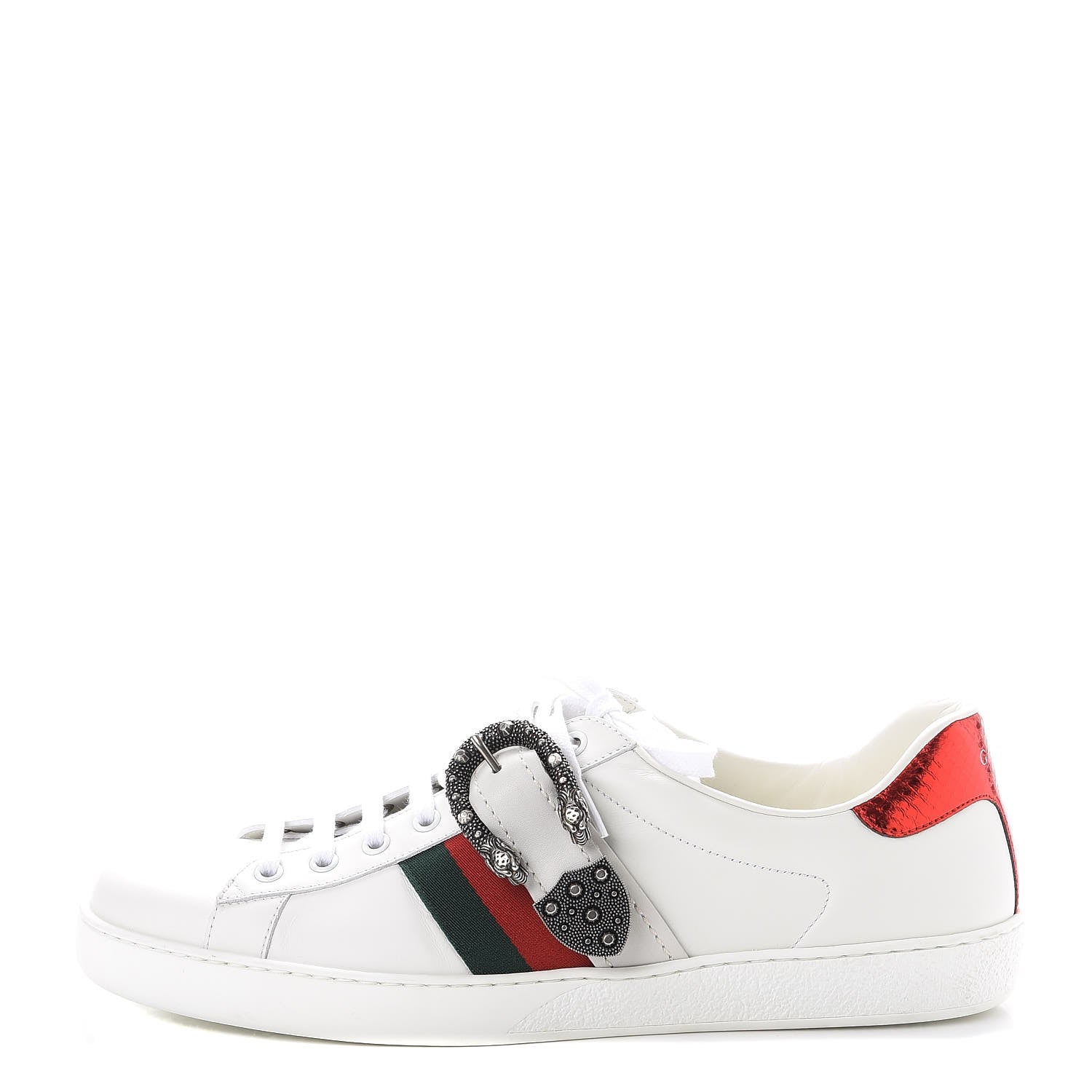 Gucci Calfskin Ayers Web Mens Dionysus Ace Sneakers 11 White 1 of 12
