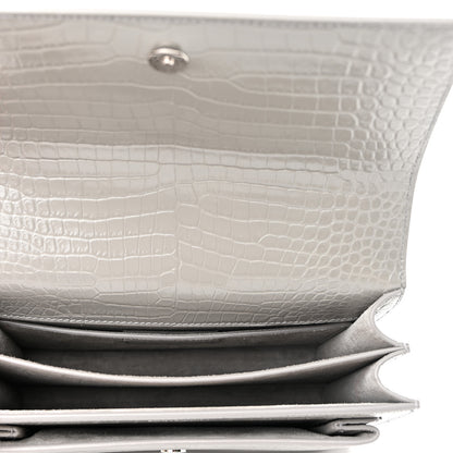 Saint Laurent Calfskin Crocodile Embossed Medium Monogram Sunset New Stone 5 of 10