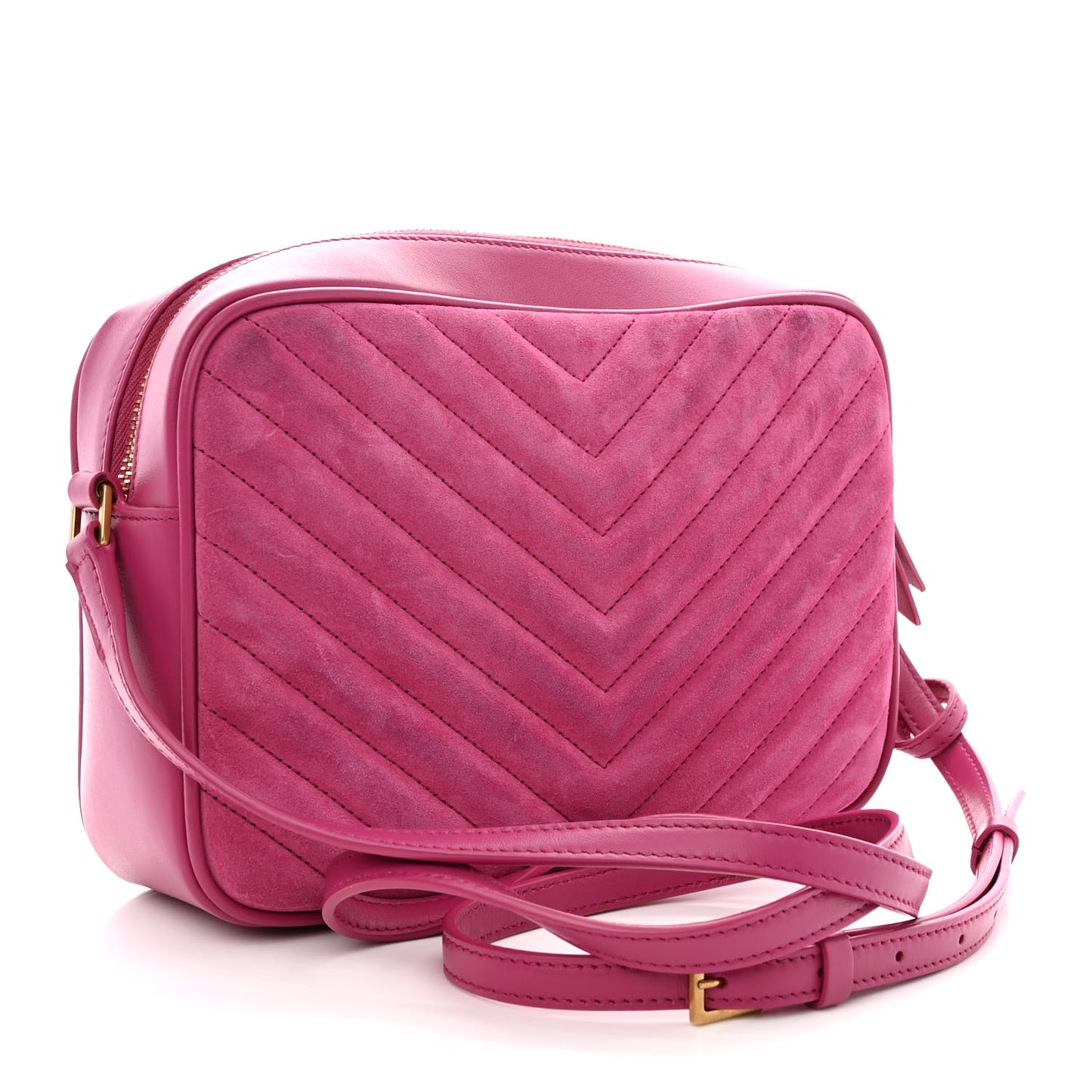 Suede Matelasse Monogram Lou Camera Bag Rose