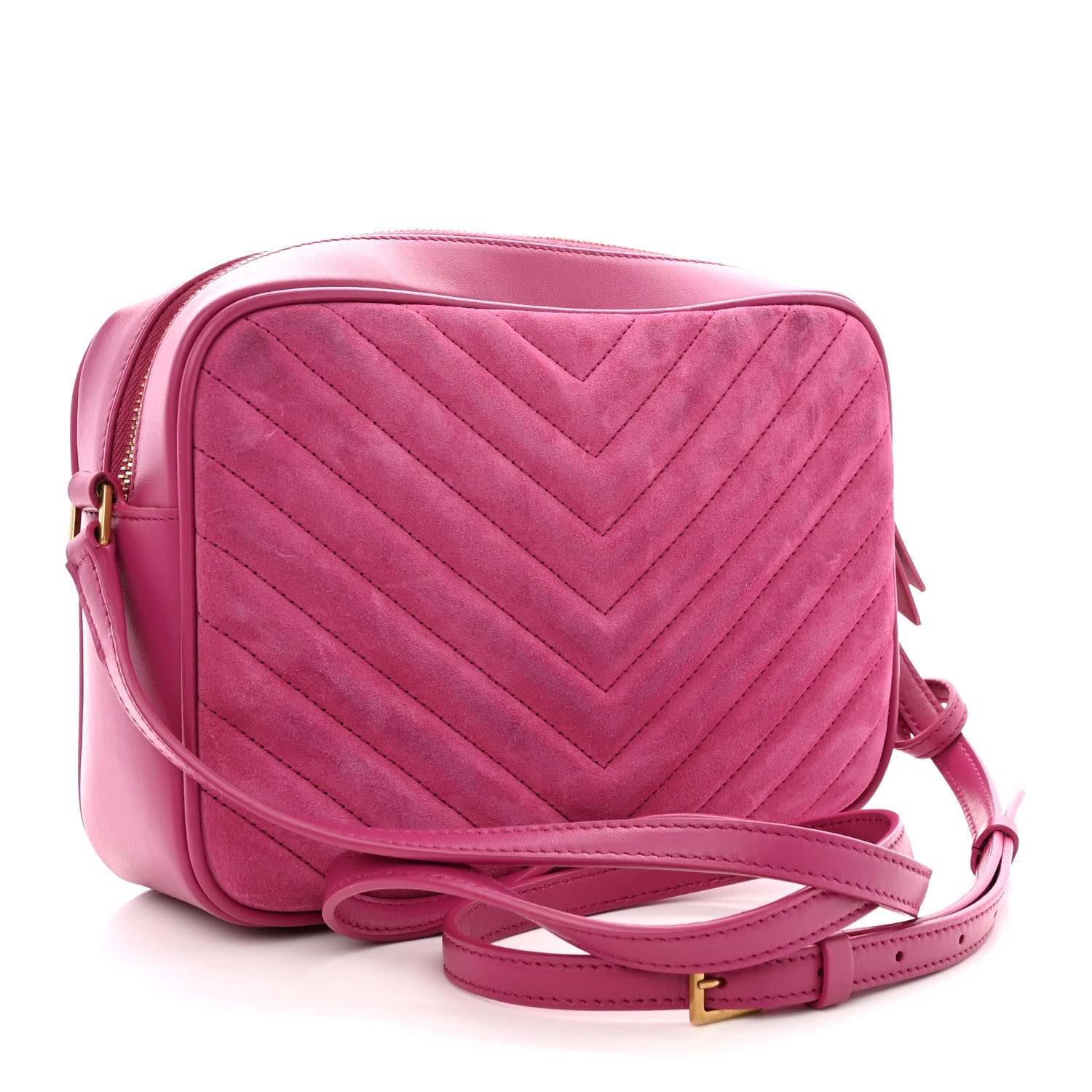 Saint Laurent Suede Matelasse Monogram Lou Camera Bag Rose 3 of 13