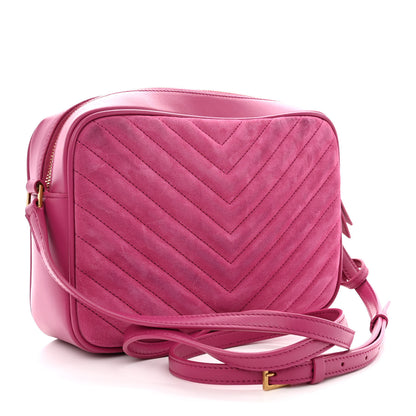 Saint Laurent Suede Matelasse Monogram Lou Camera Bag Rose 3 of 13