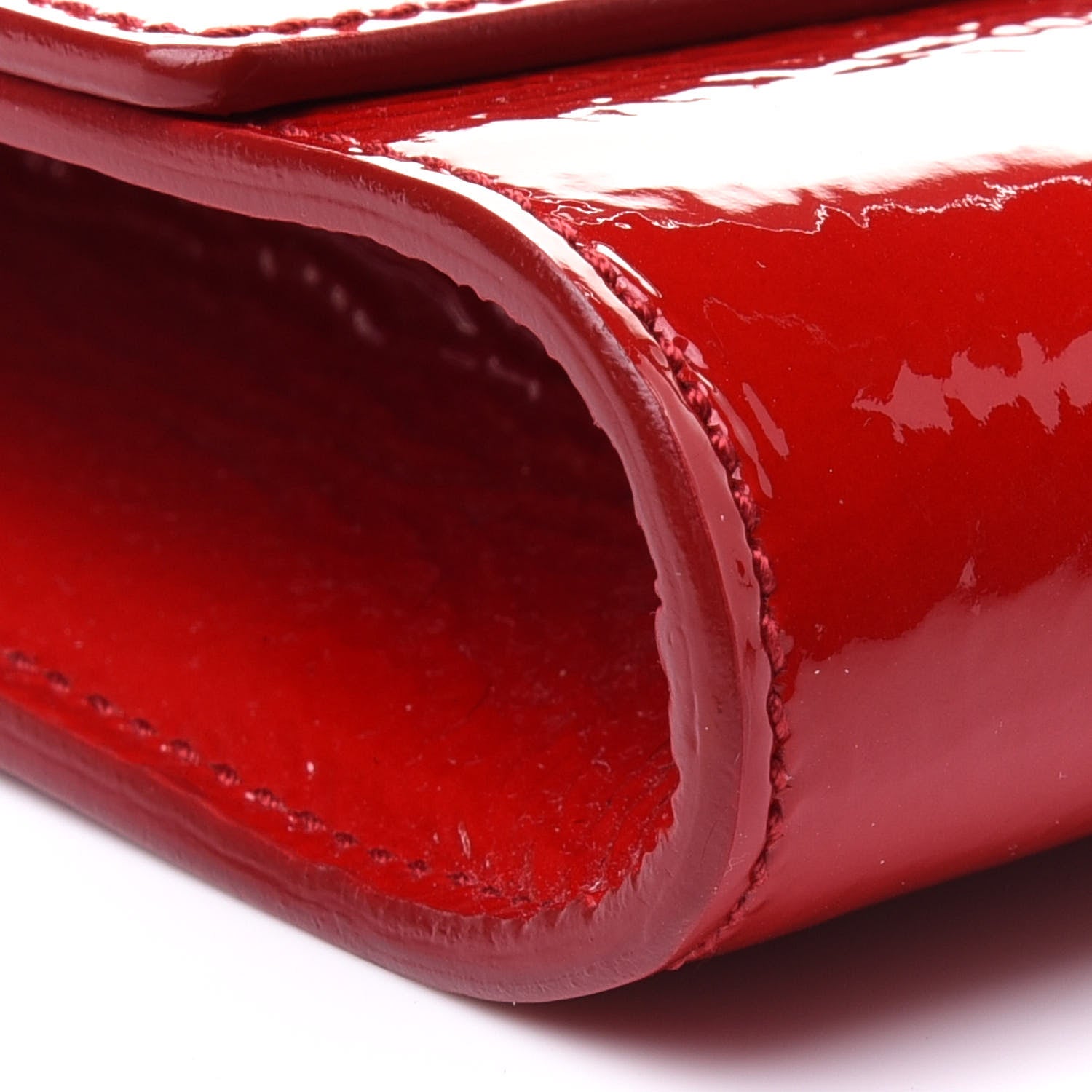 Saint Laurent Textured Patent Monogram Large Belle De Jour Clutch Red 9 of 10