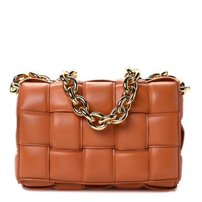 Bottega Veneta Lambskin Maxi Intreccio Padded Chain Cassette Crossbody Bag Clay 1 of 8