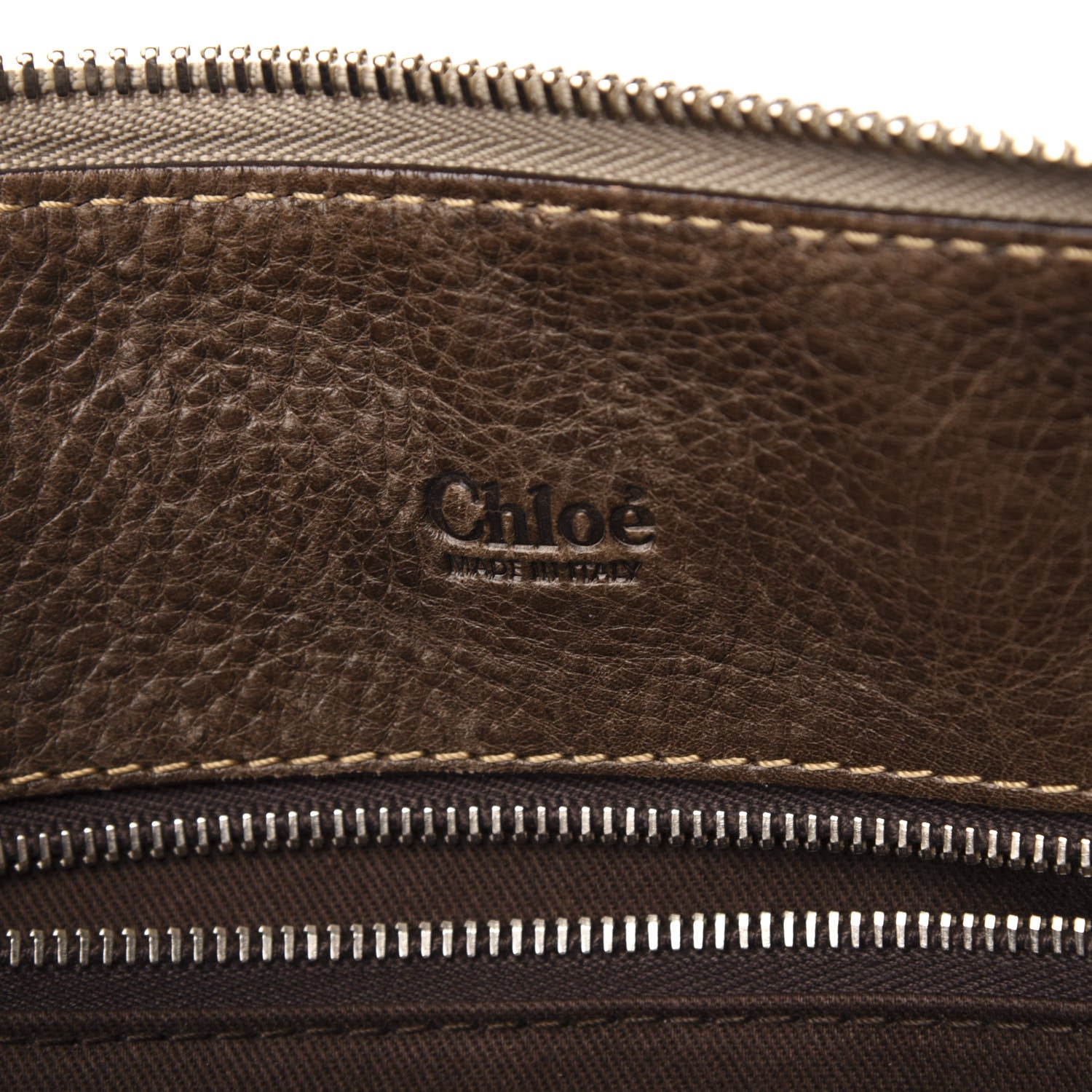 Chloe Calfskin Edith Satchel Brown 6 of 13