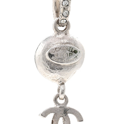 Chanel Metal Resin Crystal CC Camellia Necklace Silver 5 of 6