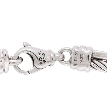 David Yurman Sterling Silver Diamond 3mm Crossover Bracelet 3 of 3