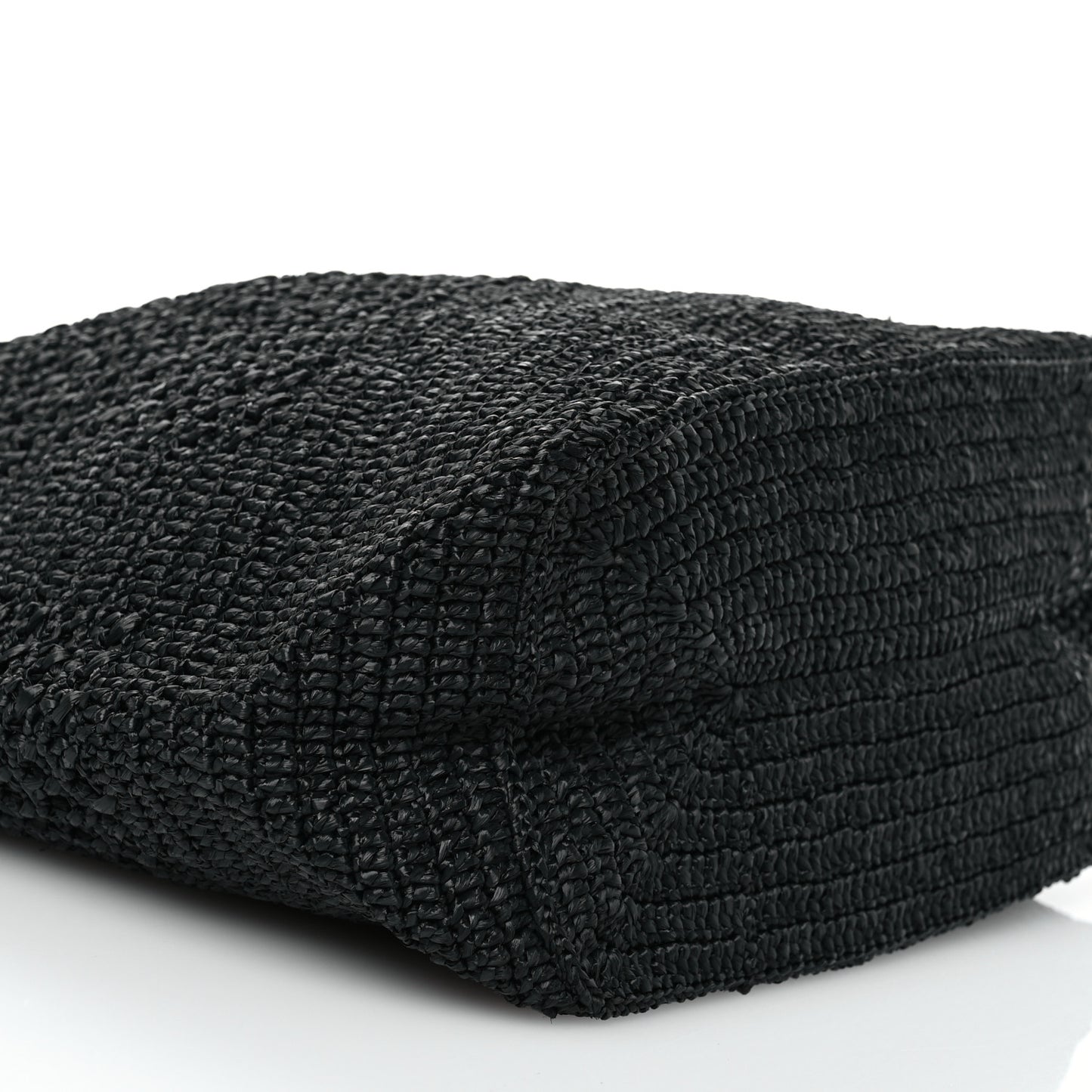 Raffia Monogram Le 5 A 7 Medium Tote Black