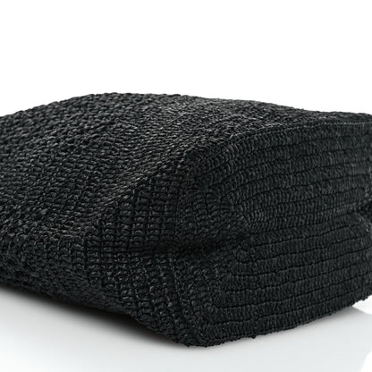 Saint Laurent Raffia Monogram Le 5 A 7 Medium Tote Black 9 of 10