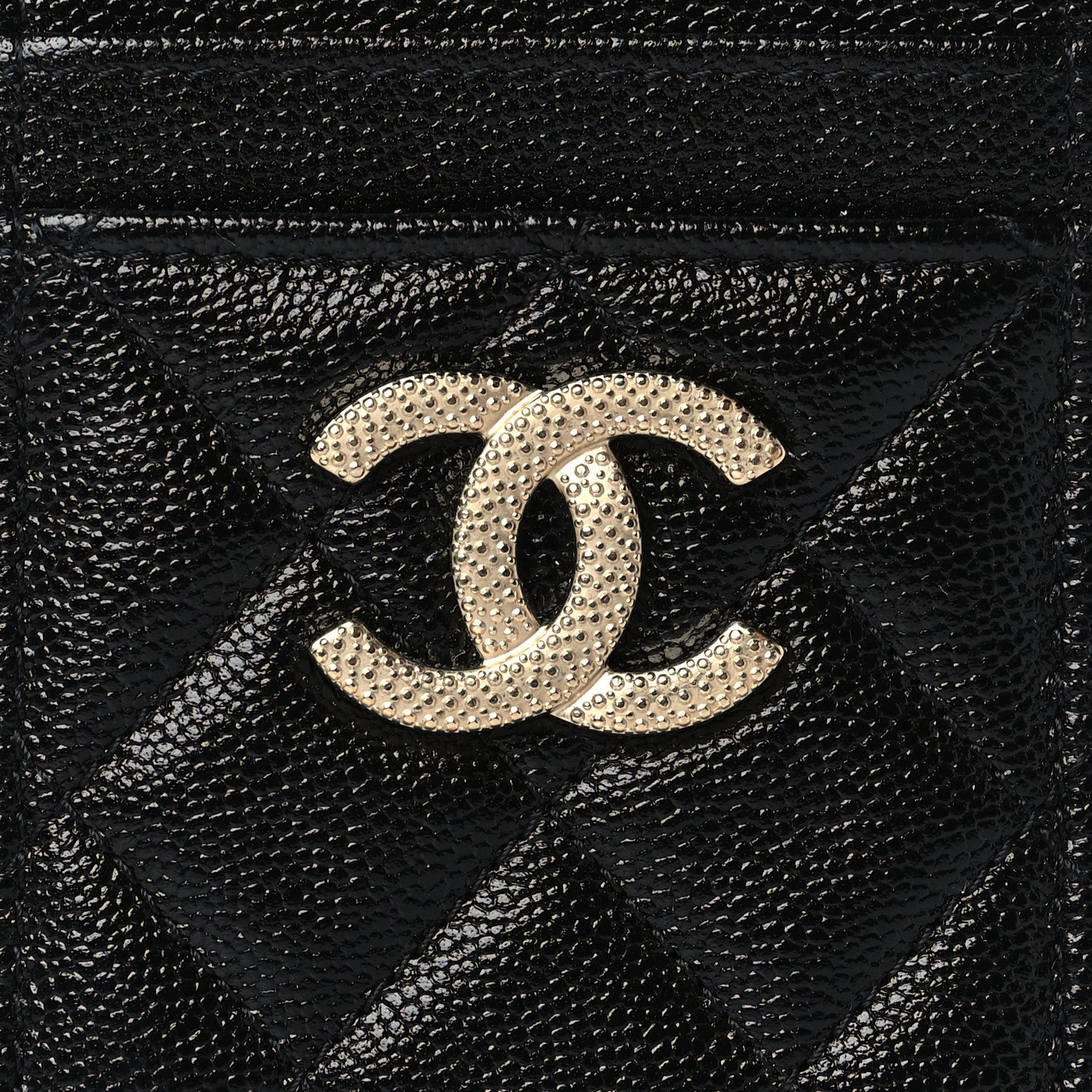 Chanel Caviar Quilted Studded CC Zip Card Holder Black 8 of 8