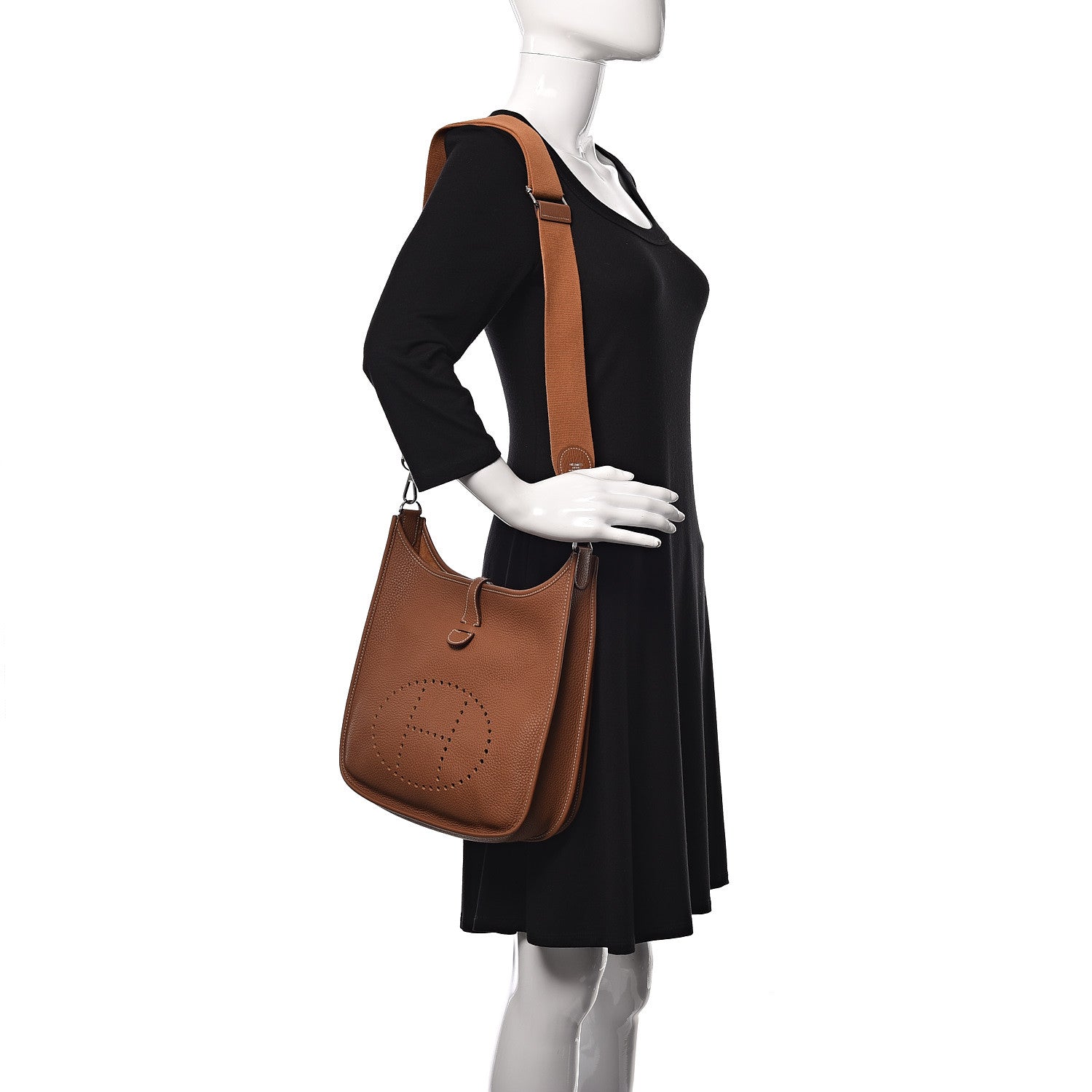 Hermes Taurillon Clemence Evelyne III PM Gold 2 of 11