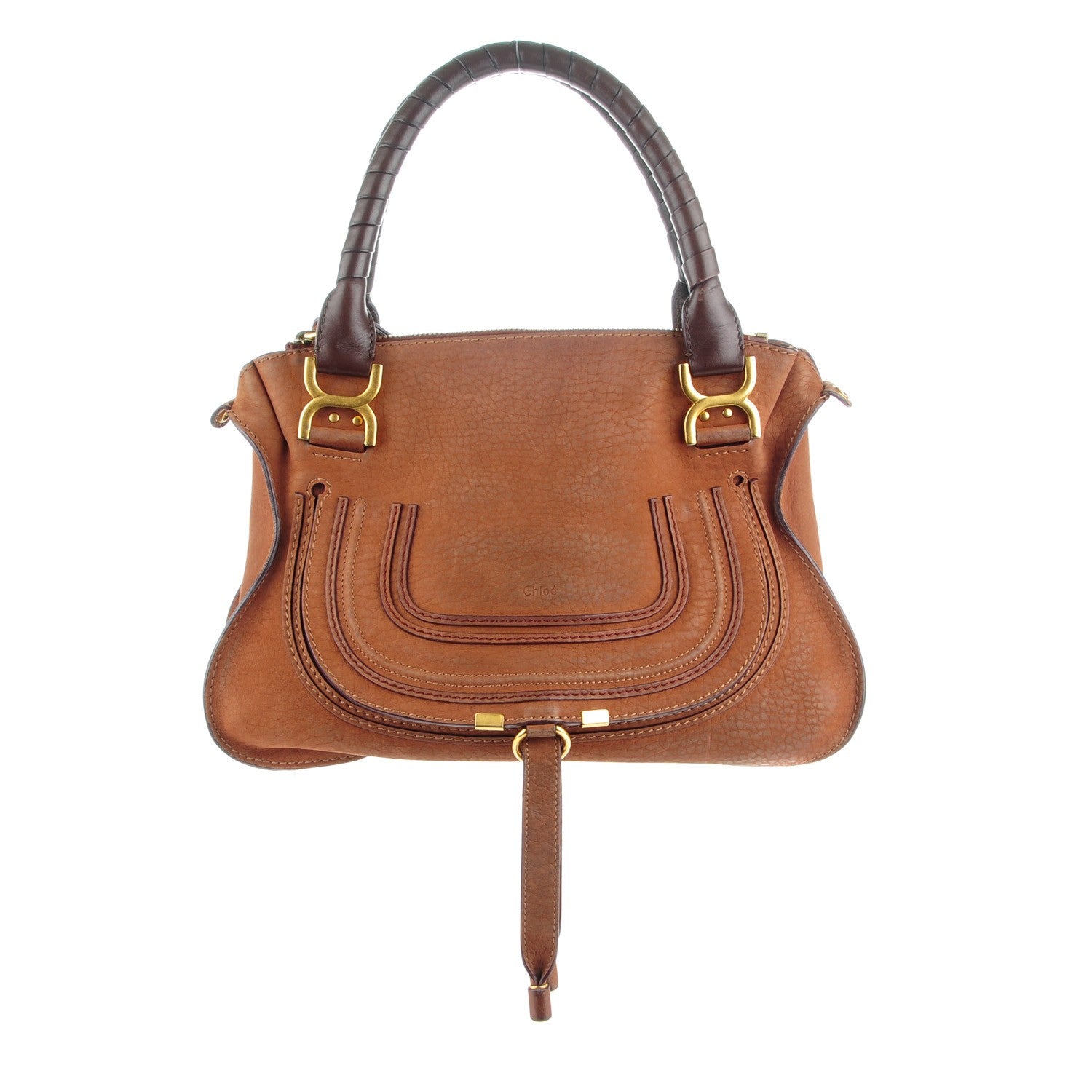 Chloe Nubuck Calfskin Medium Marcie Satchel Oak 1 of 9