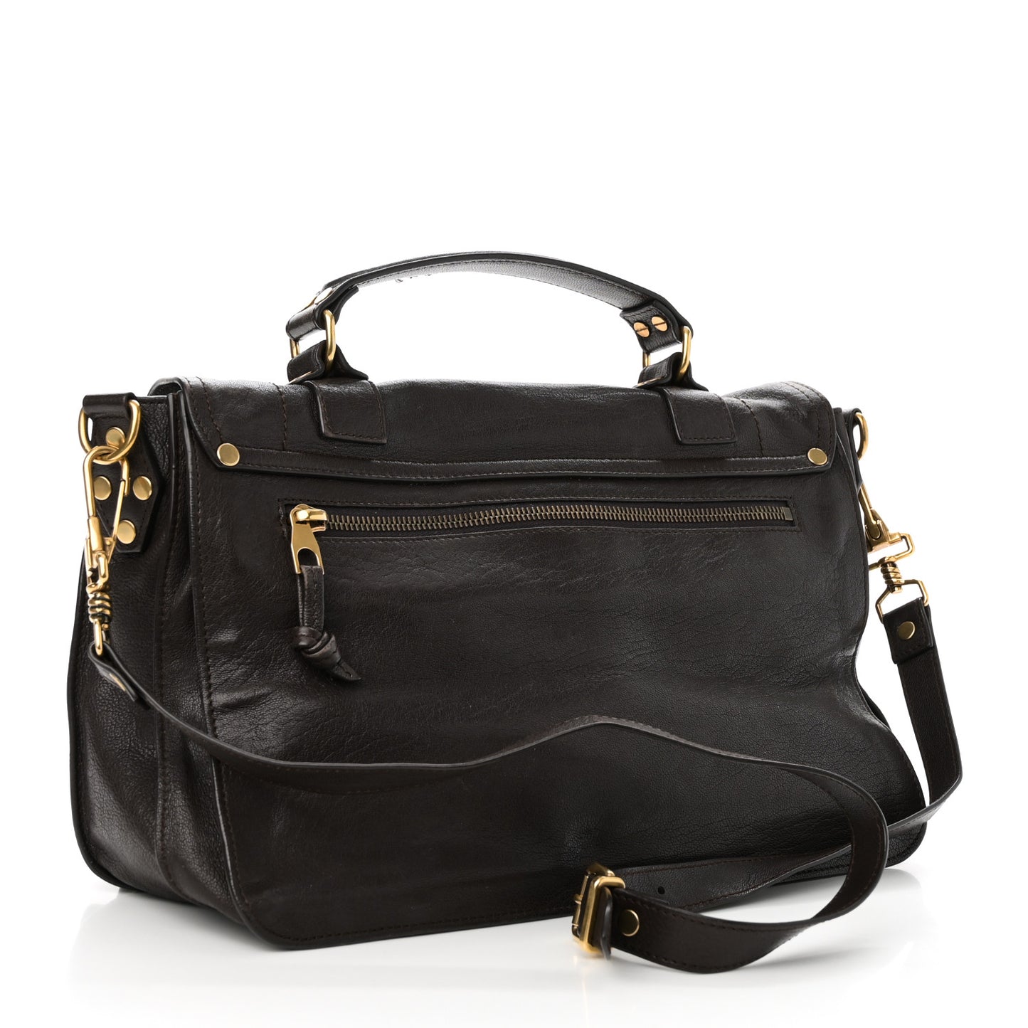 Lambskin Medium PS1 Satchel Dark Chocolate