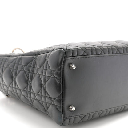 Christian Dior Lambskin Cannage Medium Lady Dior Black 9 of 12