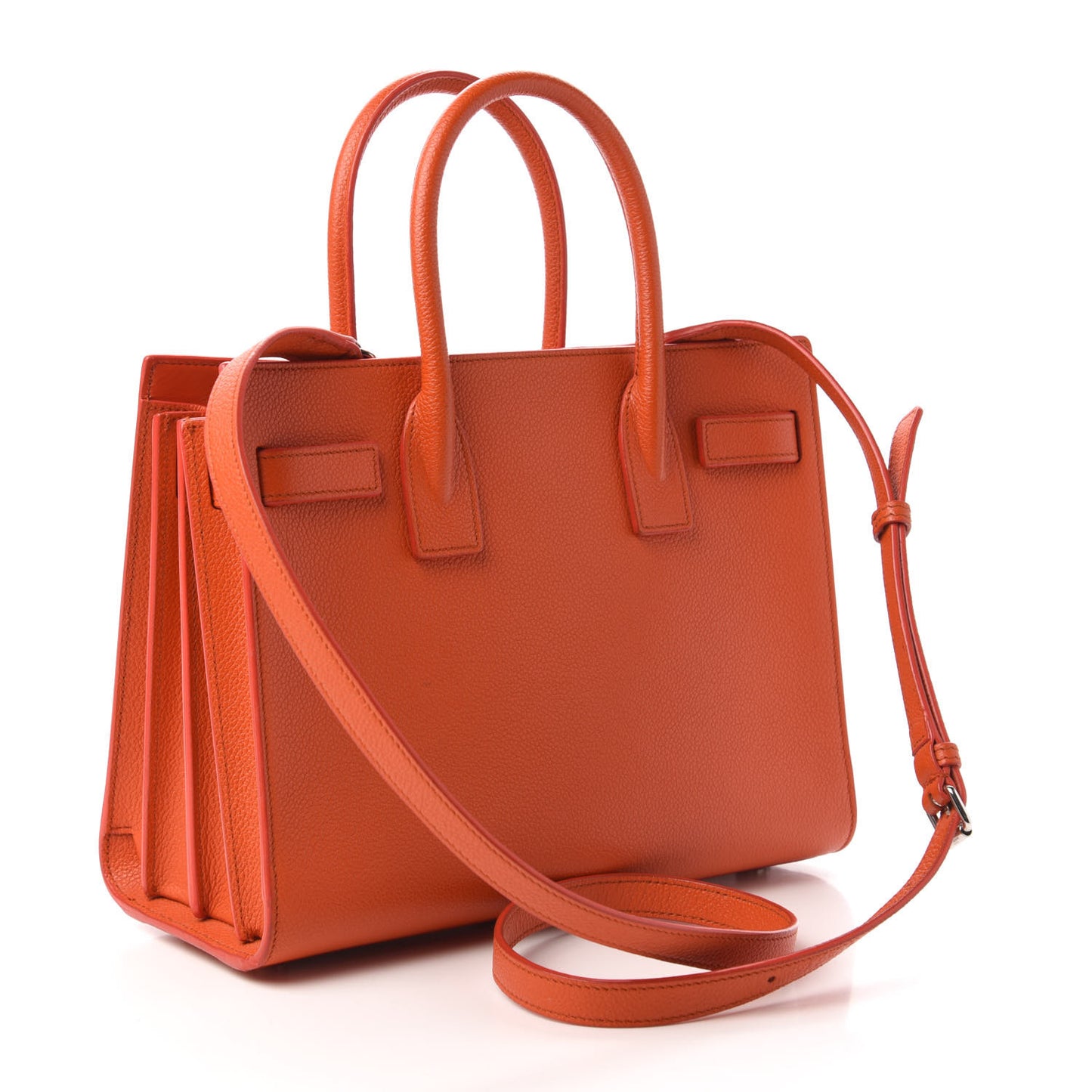 Grained Calfskin Baby Sac De Jour Mandarine