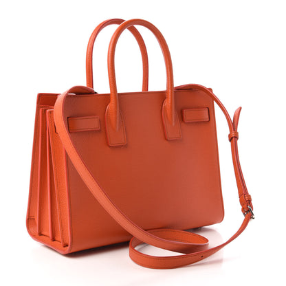Saint Laurent Grained Calfskin Baby Sac De Jour Mandarine 3 of 13