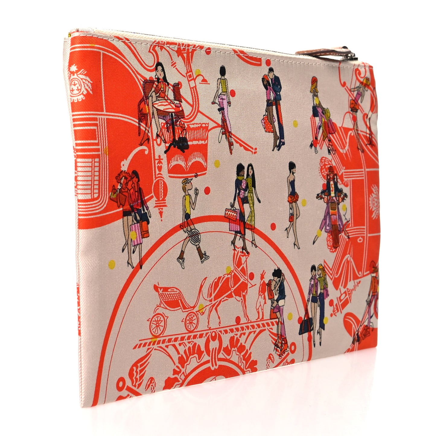 Technical Silk Ex-Libris Les Parisiennes Silky Pocket Cosmetic Case Geranium Nata Gold