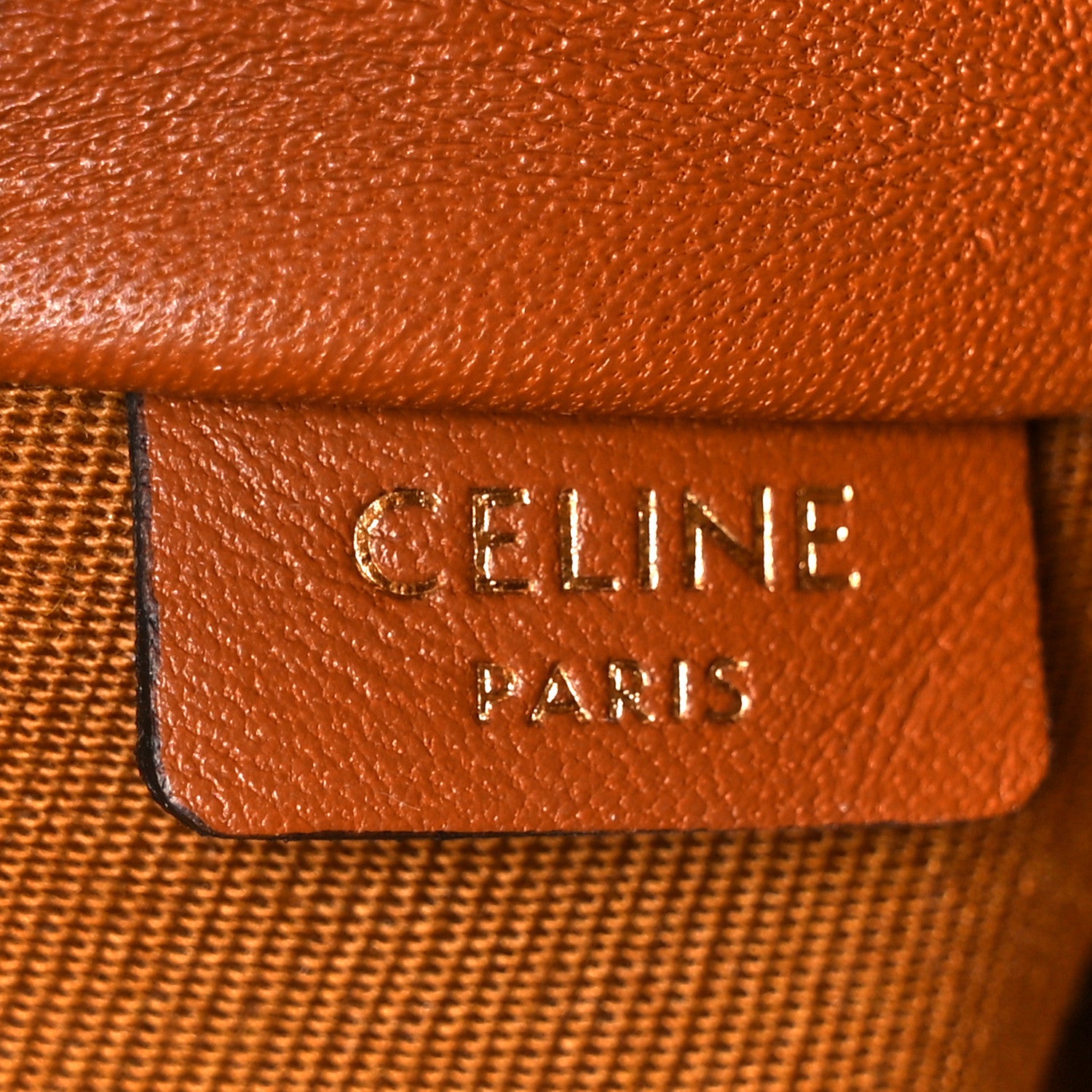 Celine Lambskin Triomphe Canvas Embroidered Logo Clutch With Chain Tan 6 of 10