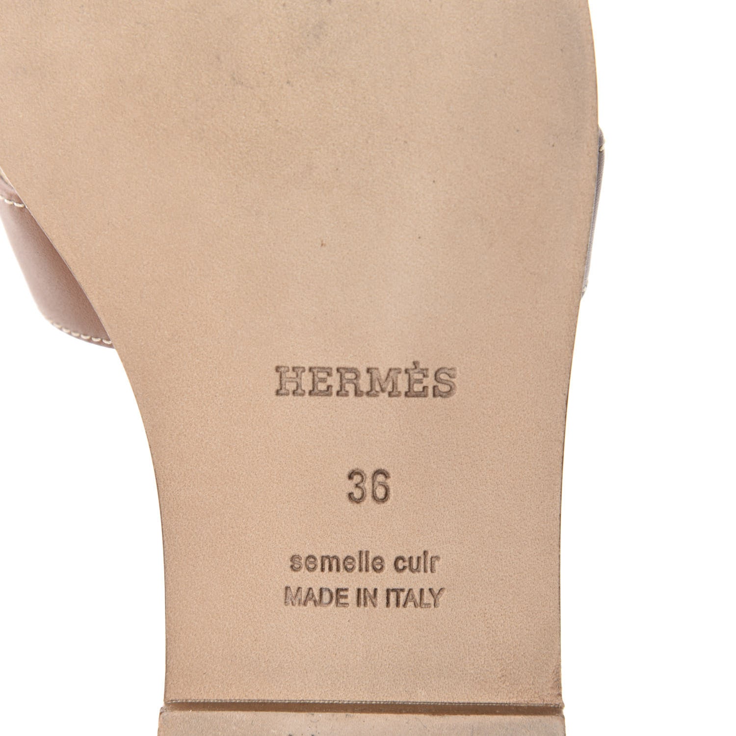 Hermes Box Calfskin Oran Sandals 36 Gold 9 of 9