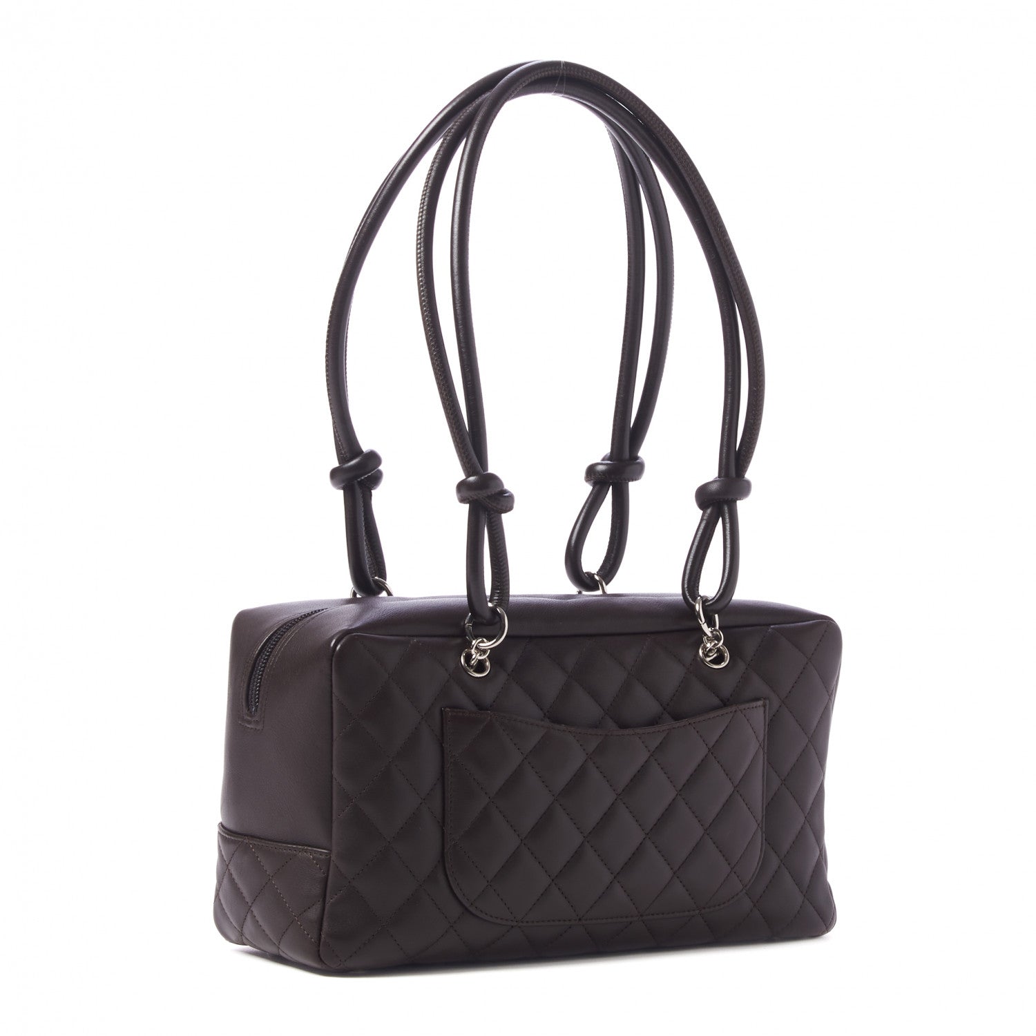Chanel Calfskin Quilted Cambon Large Bowler Brown Beige 3 of 9