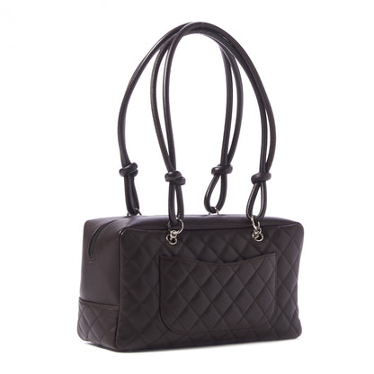 Chanel Calfskin Quilted Cambon Large Bowler Brown Beige 3 of 9