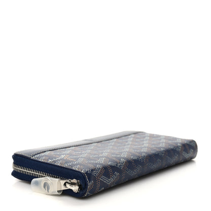 Goyard Goyardine Matignon Zip Around GM Wallet Navy 4 of 10
