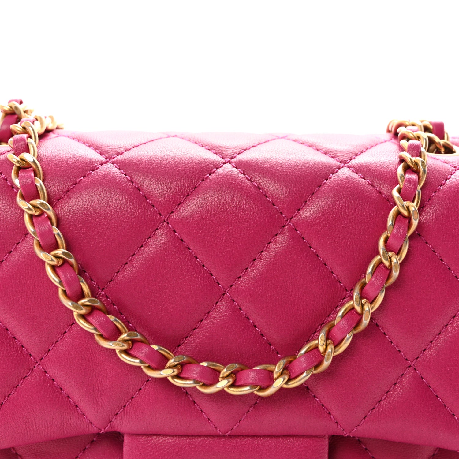 Chanel Lambskin Quilted Mini Pearl Crush Flap Fuchsia 8 of 10
