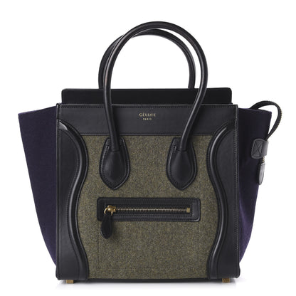 Celine Felt Smooth Calfskin Micro Tri-Color Luggage Khaki 1 of 10